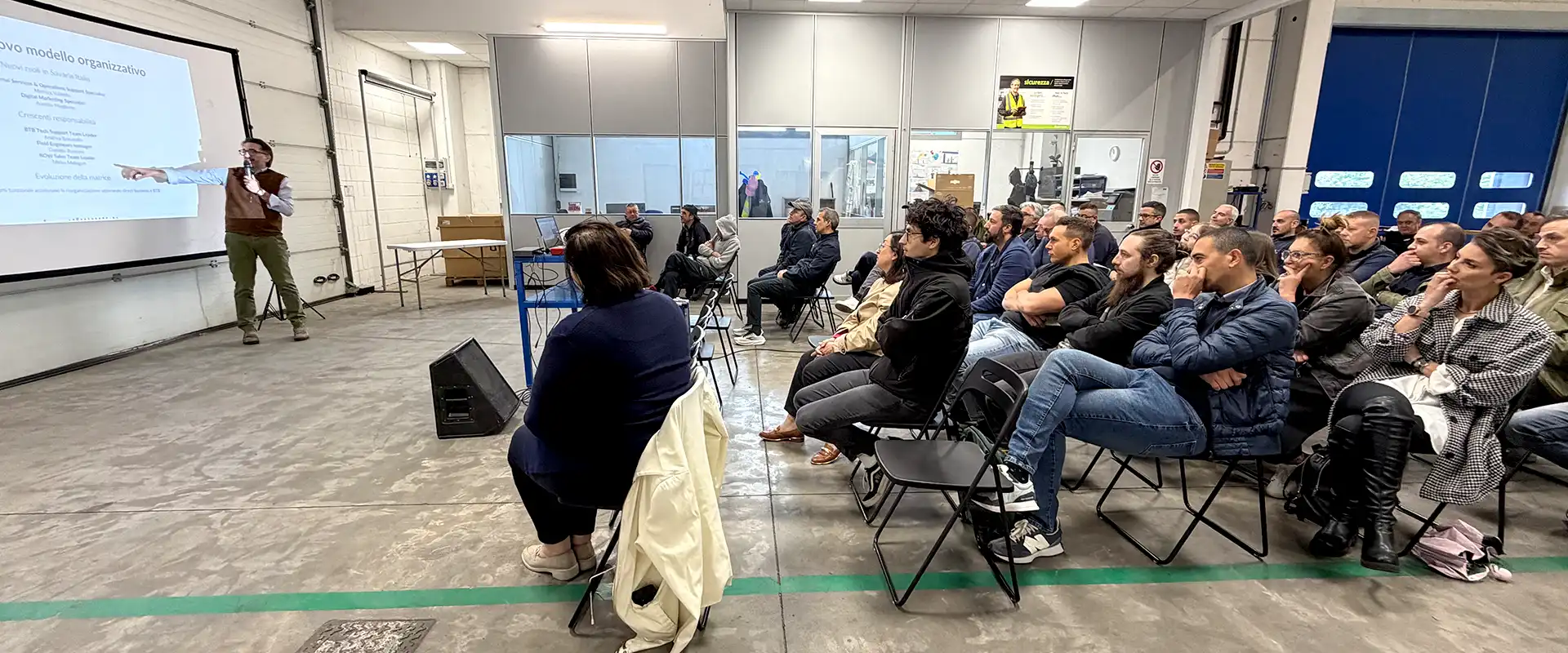 Savaria Italy staff gathered for Town Hall