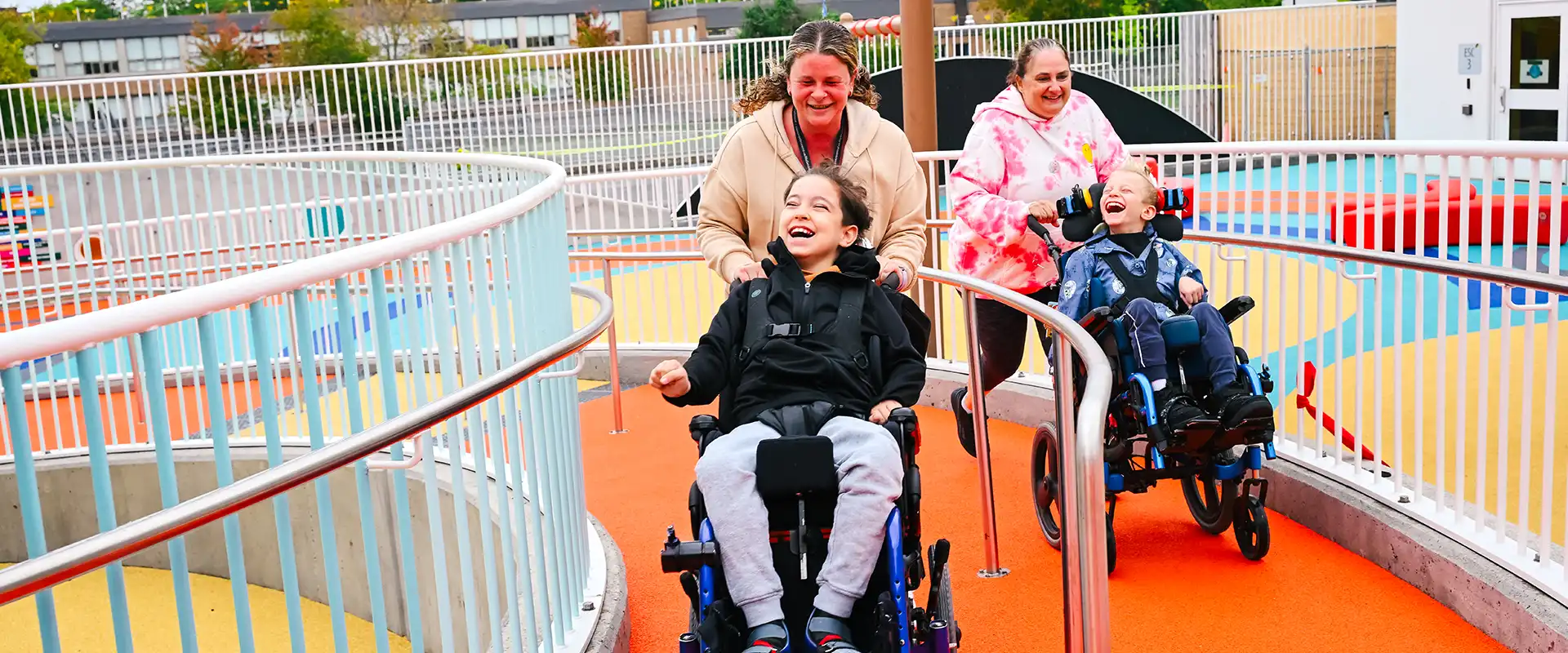 happy children with their caregivers