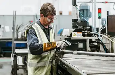 worker in Handicare facility