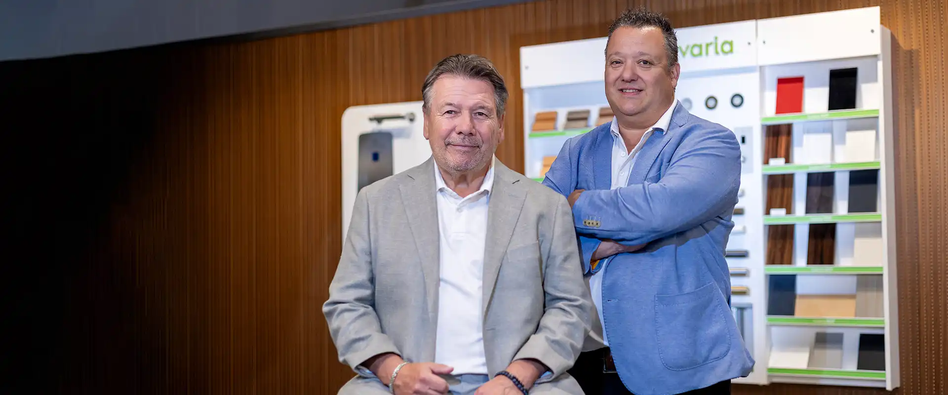 Marcel Bourassa (left) and Sebastien Bourassa (right) in Savaria showroom